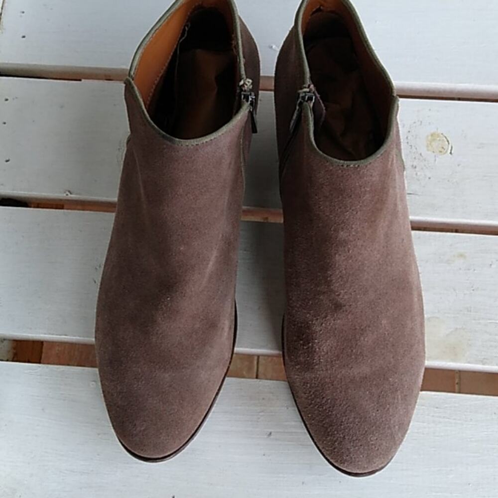 Booties Brown Leather Suede Ankle Short Size 10